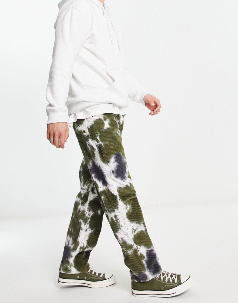 ASOS DESIGN regular jeans in corduroy with tie dye design商品第4张图片规格展示