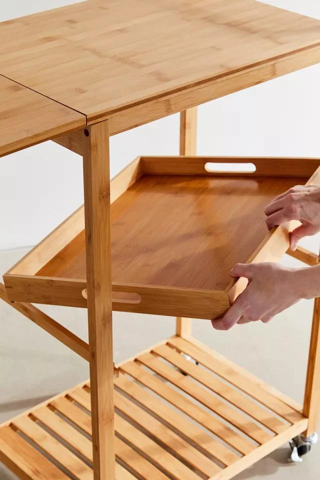 商品Urban Outfitters|Bamboo Rolling Kitchen Cart,价格¥1492,第4张图片详细描述