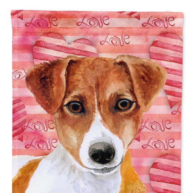 商品Caroline's Treasures|11 x 15 1/2 in. Polyester Jack Russell Terrier Love Garden Flag 2-Sided 2-Ply,价格¥135,第1张图片