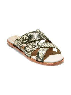 商品Cole Haan|Winona Snakeskin-Print Leather Slide Sandals,价格¥606,第2张图片详细描述