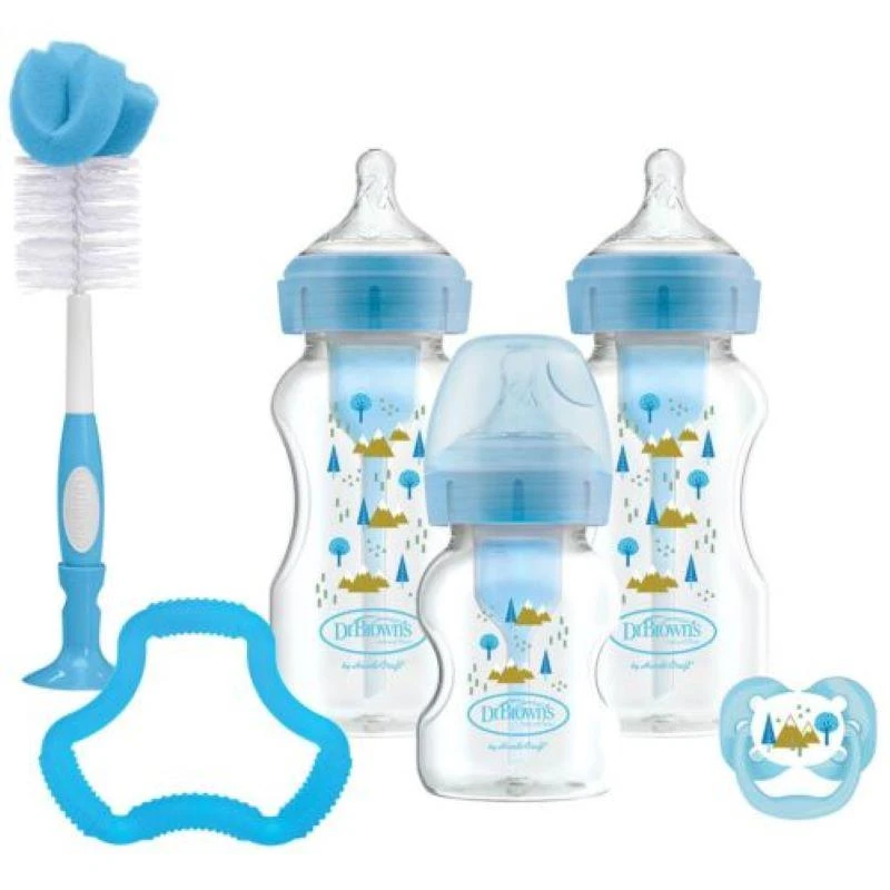 商品Dr Brown|Dr Brown - Options+ Wide Neck Bottle Blue Gift Set ,价格¥442,第1张图片