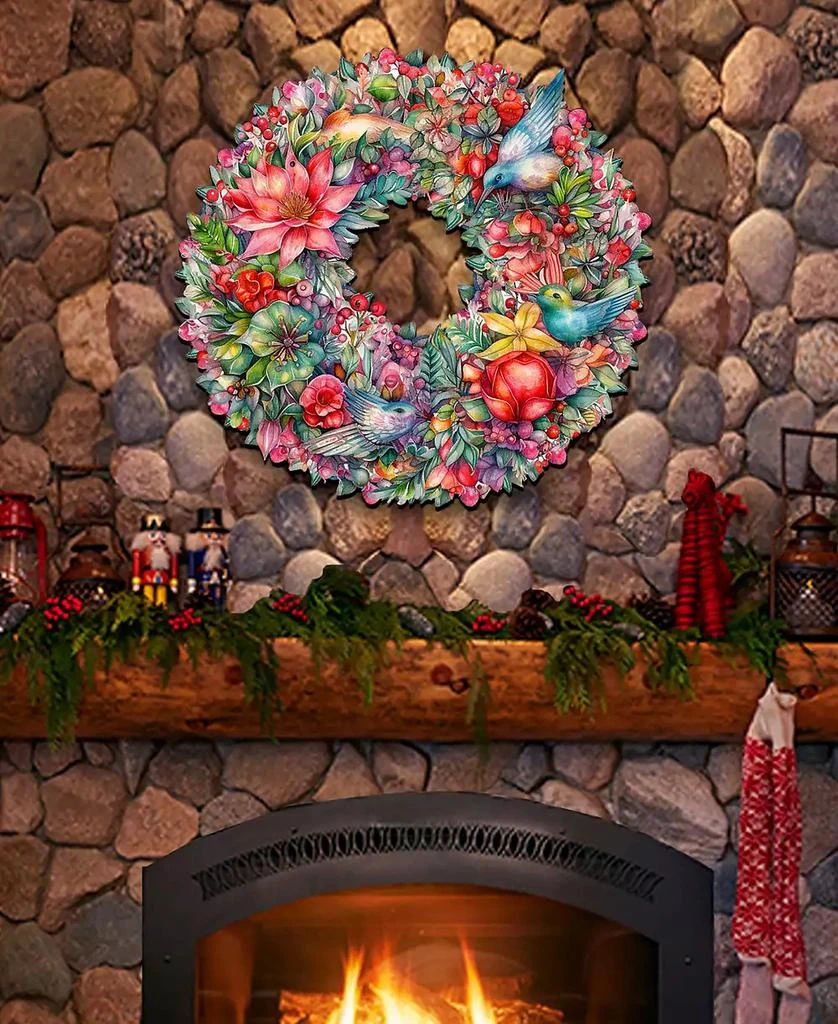 Holiday Wooden Door Decor Wall Decor Summer Blooms Wreath G. DeBrekht 商品