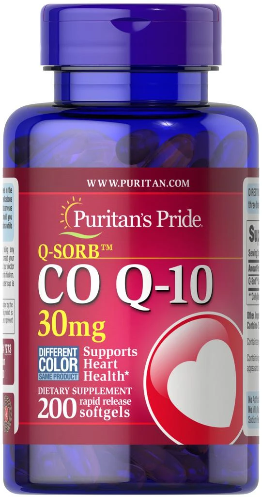 商品Puritan's Pride|辅酶Q10胶囊 心脏保健 30mg 200粒/瓶,价格¥41,第1张图片