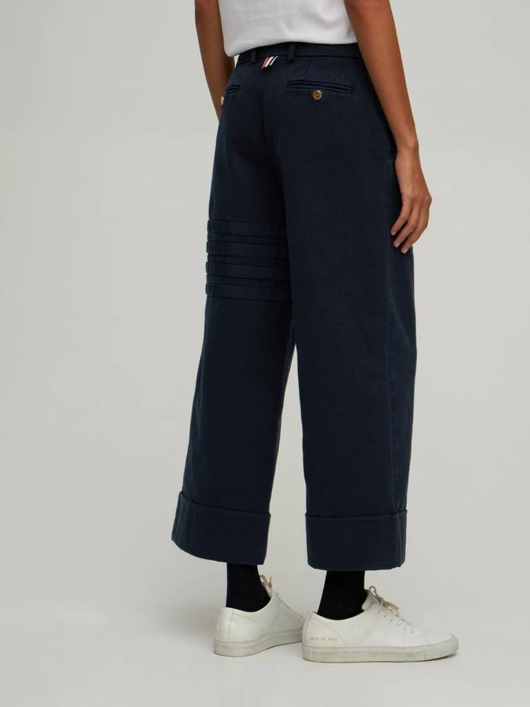 商品Thom Browne|Cotton Twill Grosgrain Bars Crop Pants,价格¥2552,第2张图片详细描述