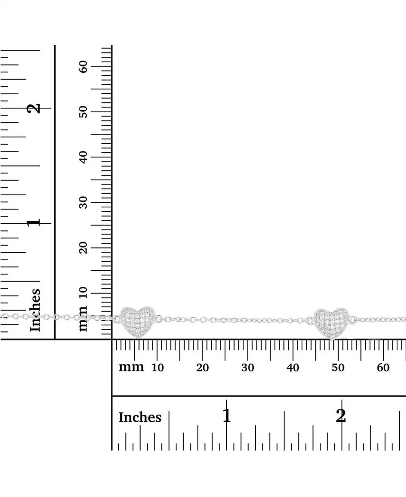 商品Macy's|Cubic Zirconia Micro Pave Triple Hearts Bracelet in Sterling Silver,价格¥152,第2张图片详细描述