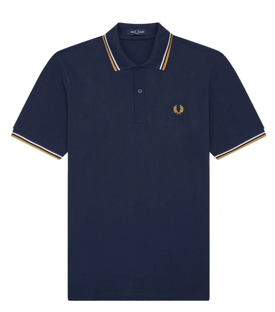 商品Fred Perry|Fred Perry Reissues Original Twin Tipped Polo Carbon, White & Gold,价格¥882,第1张图片