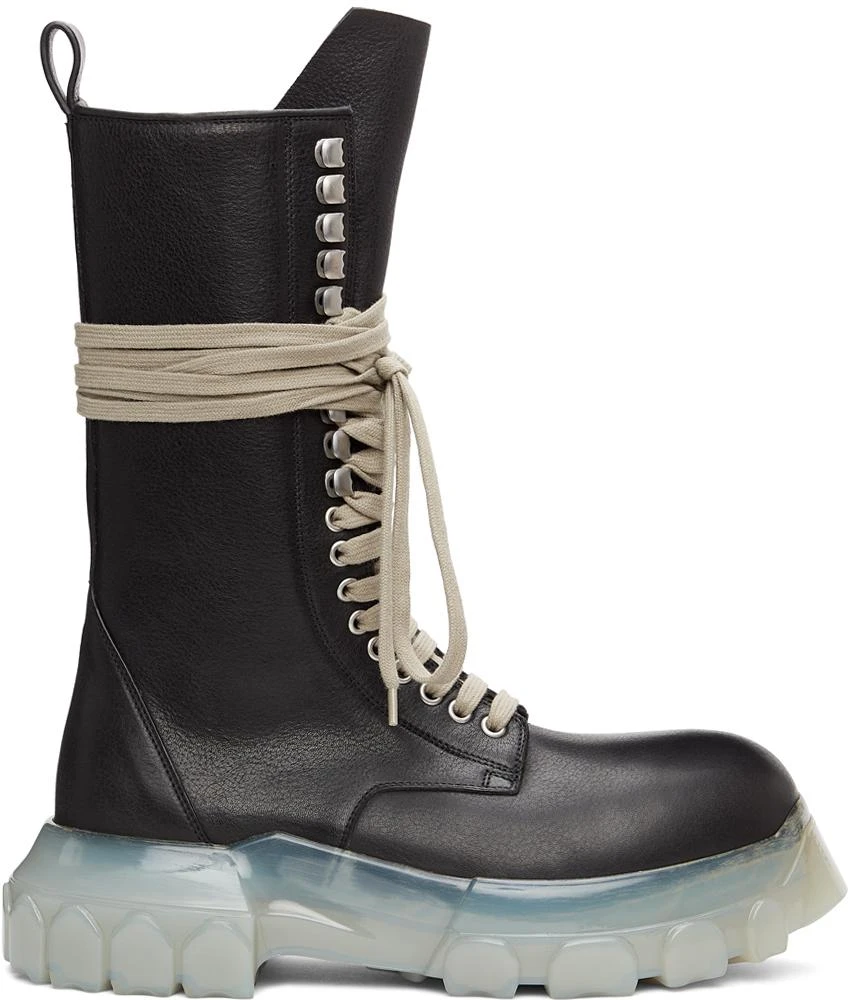 商品Rick Owens|Black & Transparent Bozo Tractor Boots,价格¥8549,第1张图片