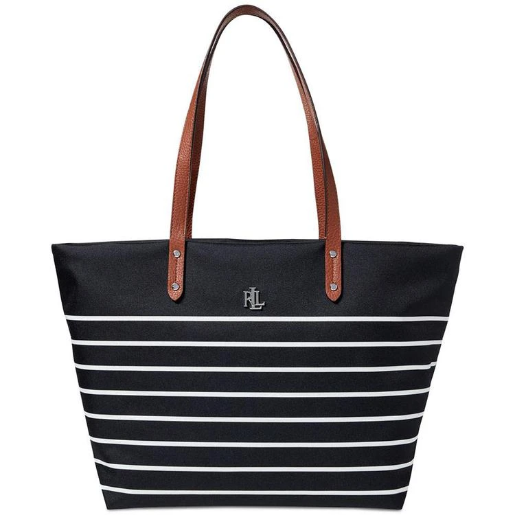 商品Ralph Lauren|Bainbridge 条纹小号托特包,价格¥378,第1张图片