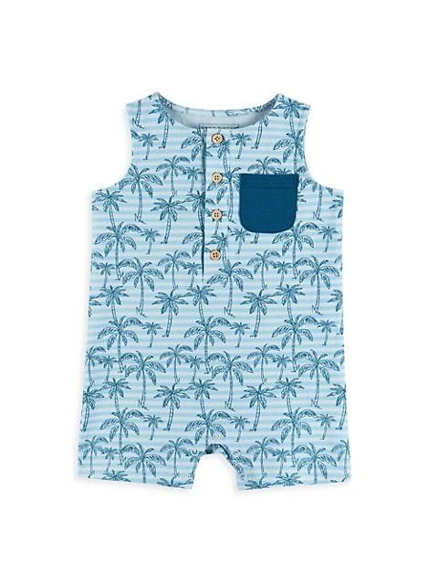 商品Andy & Evan|Baby's Stripe &amp; Palms Romper &amp; Bib Set,价格¥148,第3张图片详细描述