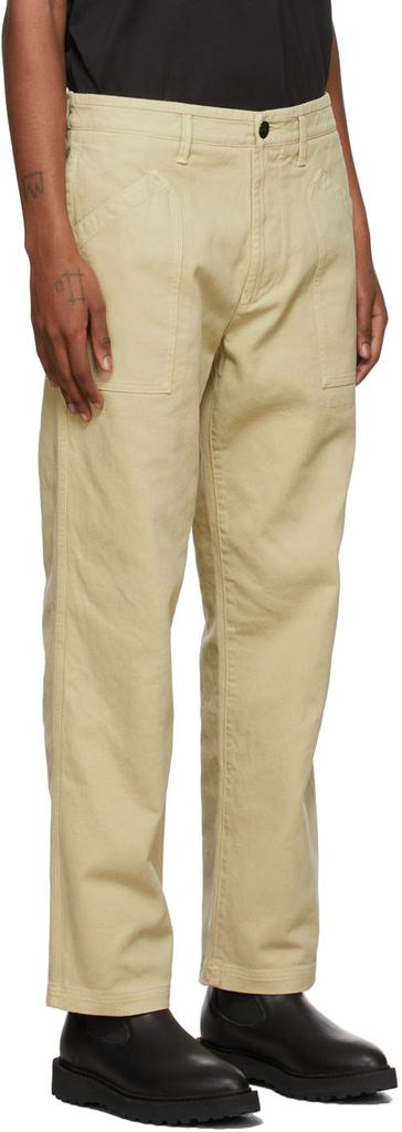 Beige Textured Cotton Pants商品第2张图片规格展示