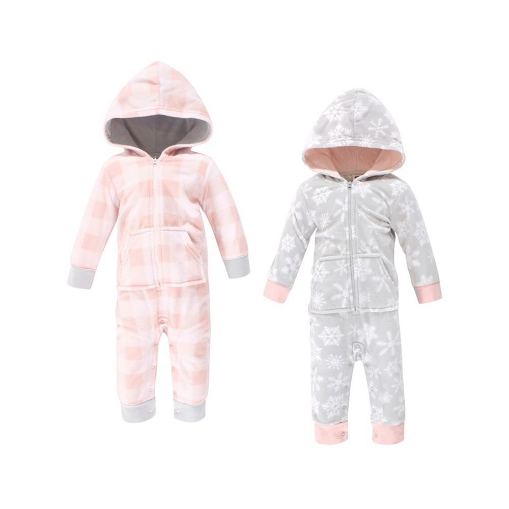商品Hudson|Baby Girls Snowflake Fleece Jumpsuits, Coveralls and Playsuits, Pack of 2,价格¥167,第1张图片
