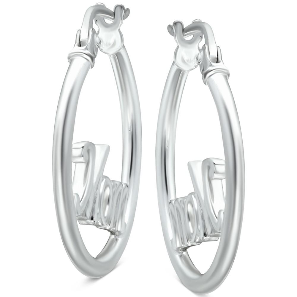 Giani Bernini Infinity Accent Small Hoop Earrings in Sterling Silver, 0.75", Created for Macy's, Created for Macy's商品第3张图片规格展示