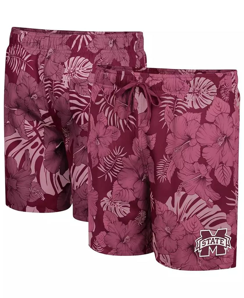 商品Colosseum|Men's Maroon Mississippi State Bulldogs The Dude Swim Shorts,价格¥308,第1张图片
