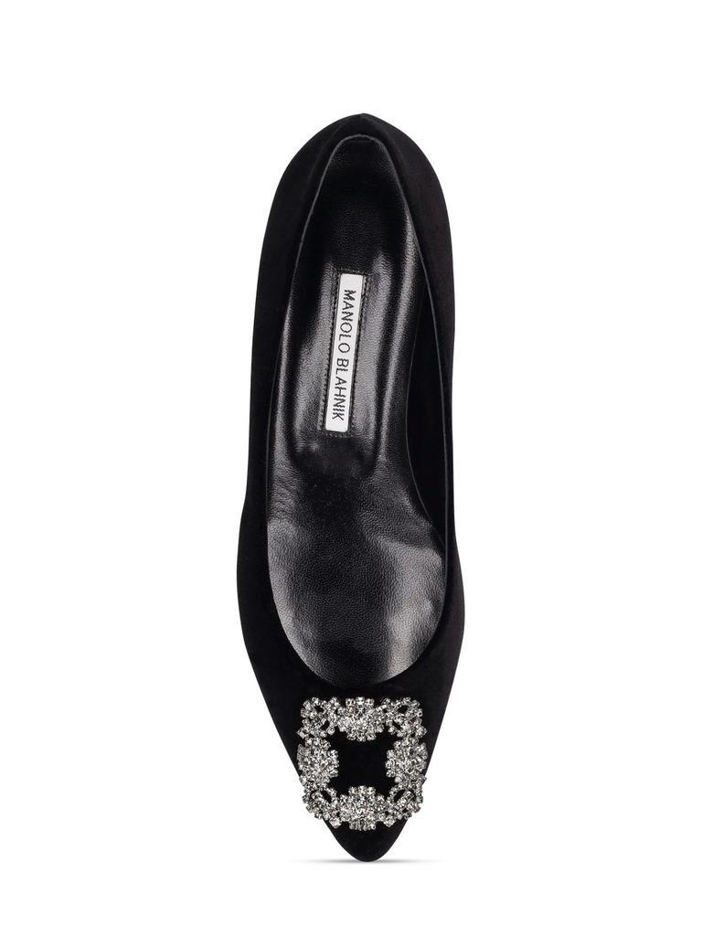 商品Manolo Blahnik|10mm Hangisi Fmc Velvet Flats,价格¥8216,第6张图片详细描述