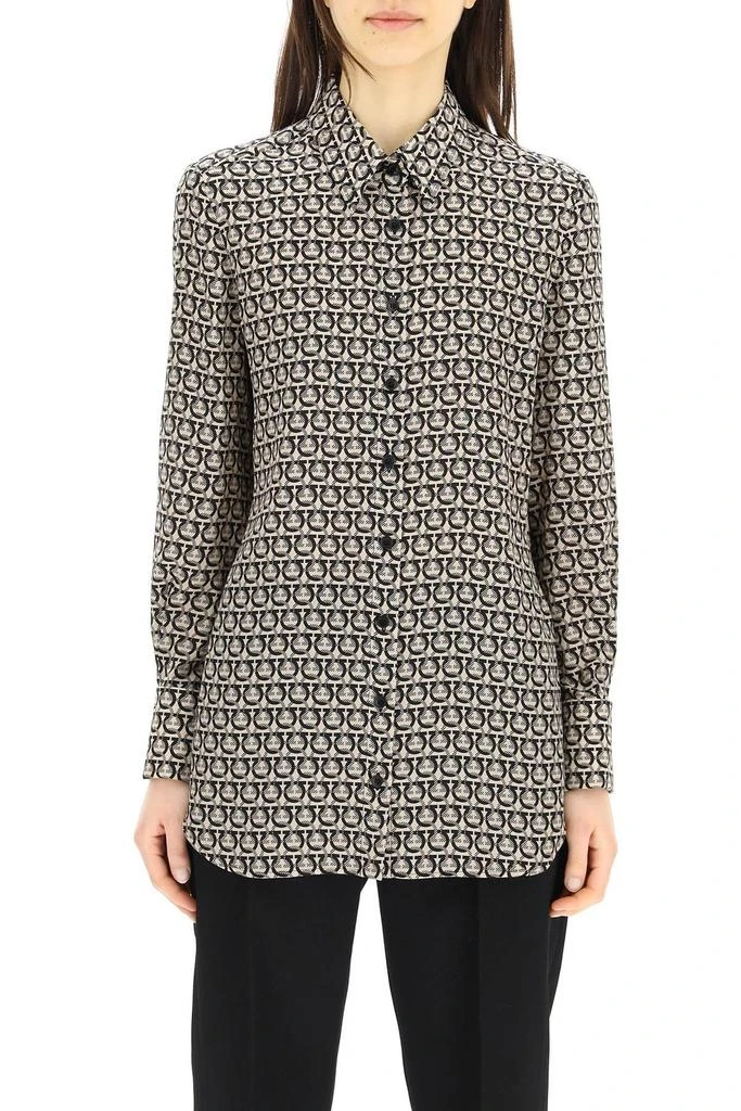 商品Salvatore Ferragamo|Salvatore Ferragamo Gancini Pattern Printed Shirt,价格¥4349,第2张图片详细描述