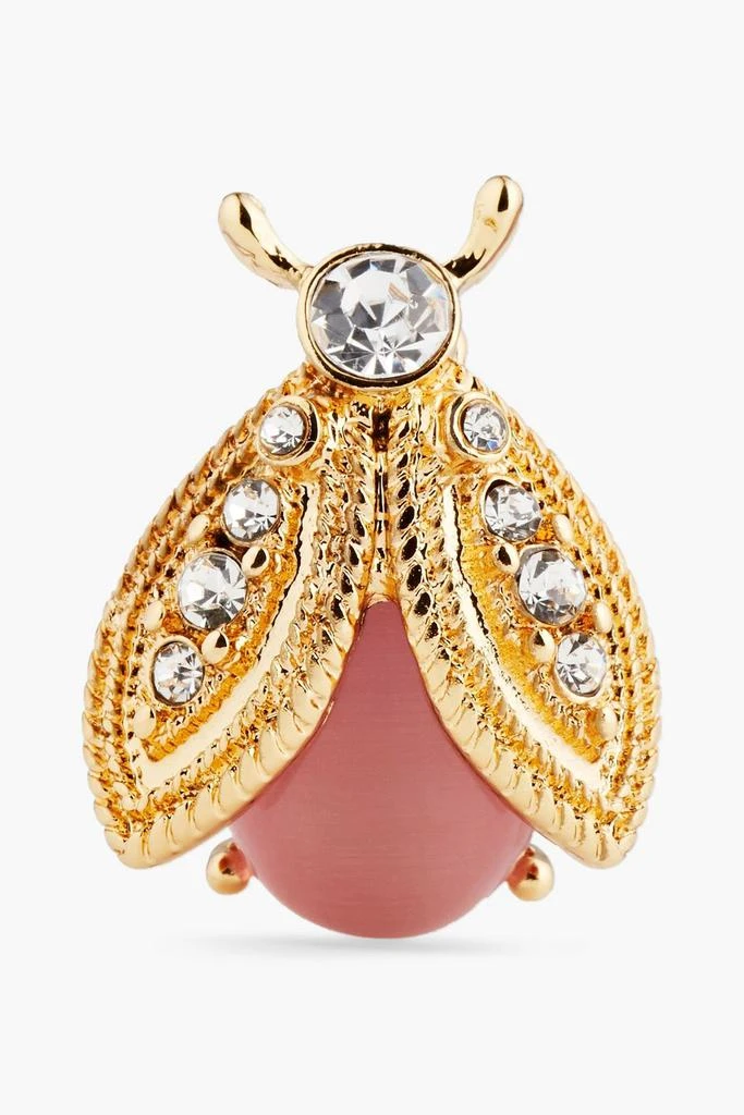 商品Kenneth Jay Lane|Gold-plated, stone and crystal brooch,价格¥135,第1张图片