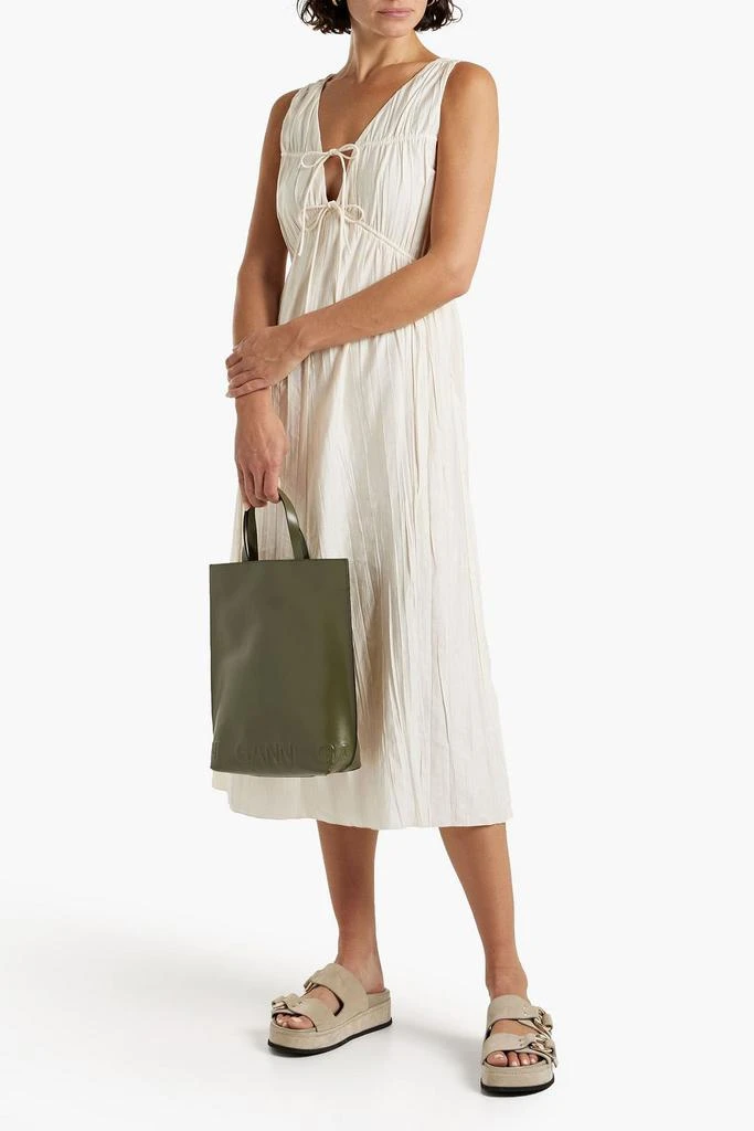 商品FRAME|Gathered crinkled-poplin midi dress,价格¥2182,第2张图片详细描述