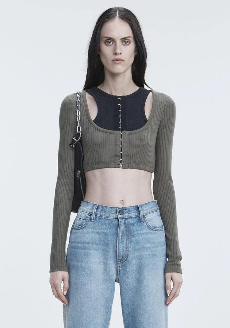 商品Alexander Wang|RIBBED CROP TOP
,价格¥528,第3张图片详细描述