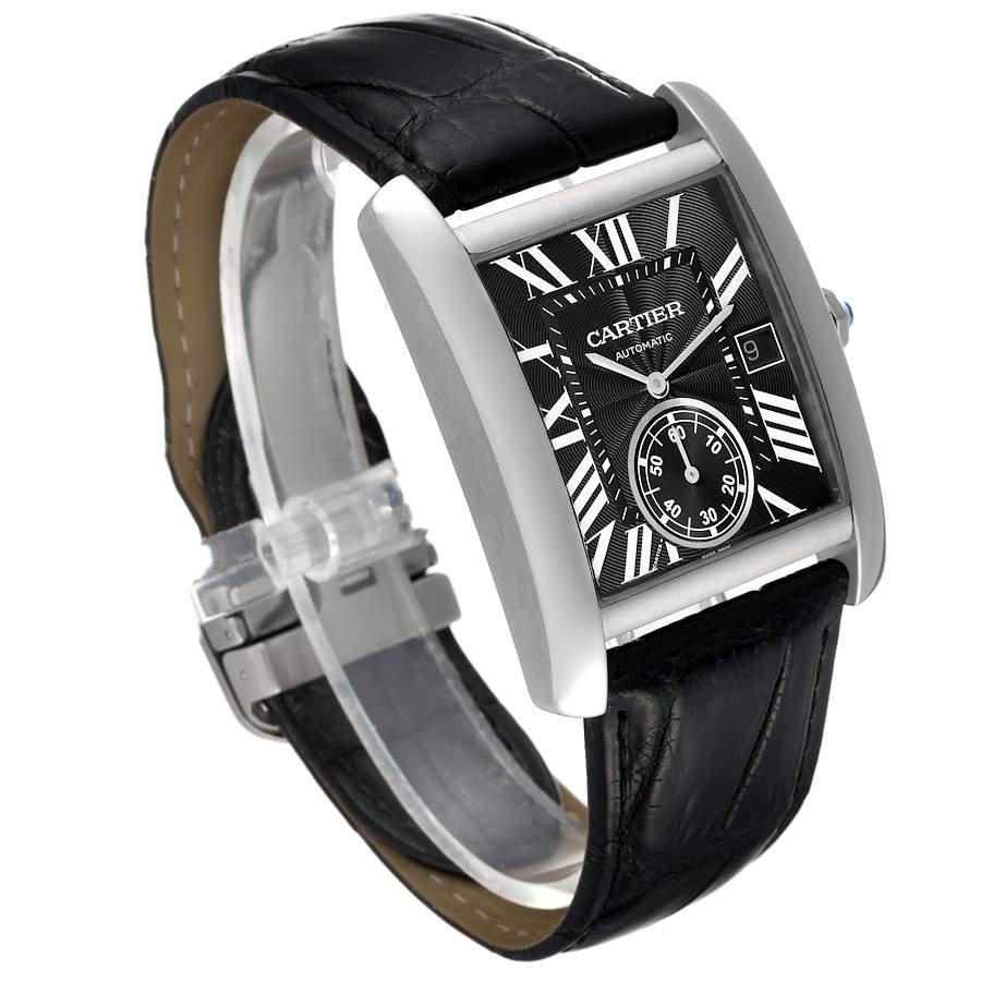Cartier Black Stainless Steel Tank MC W5330004 Automatic Men's Wristwatch 34 mm商品第7张图片规格展示