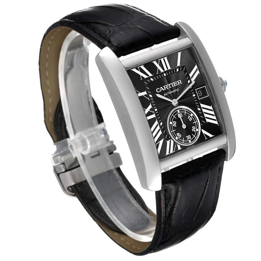 Cartier Black Stainless Steel Tank MC W5330004 Automatic Men's Wristwatch 34 mm 商品