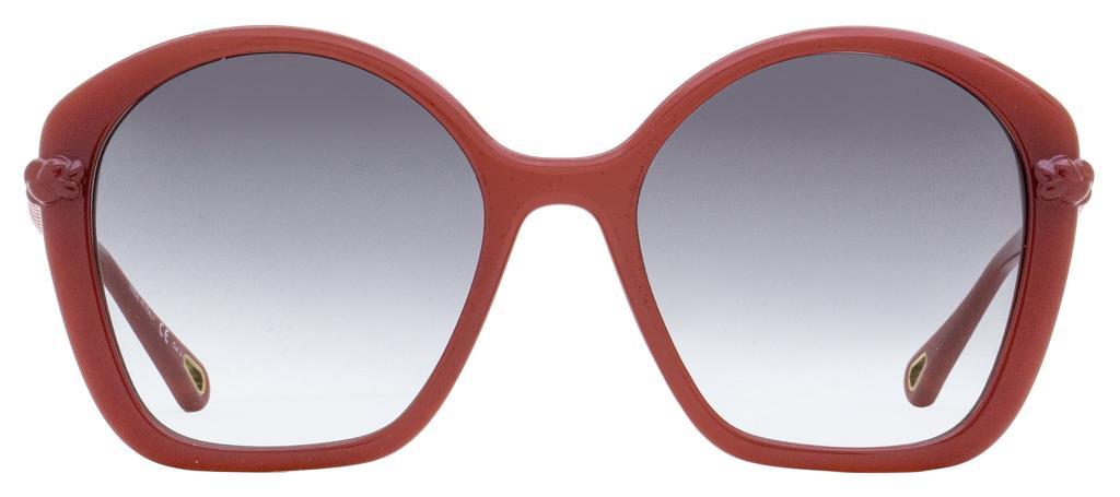 商品Chloé|Chloe Women's Geometric Sunglasses CH0003S 003 Burnt Orange 55mm,价格¥917,第4张图片详细描述