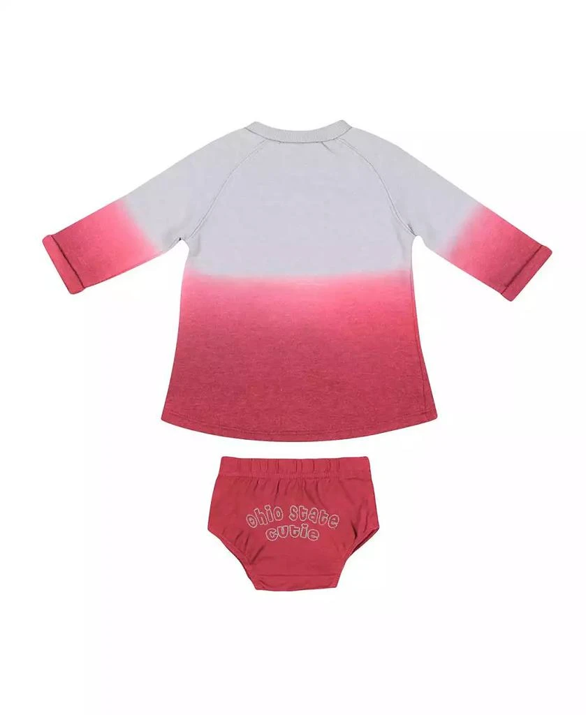 商品Colosseum|Newborn and Infant Boys and Girls Gray, Scarlet Ohio State Buckeyes Hand in Hand Ombre Dress and Bloomers Set,价格¥226,第2张图片详细描述