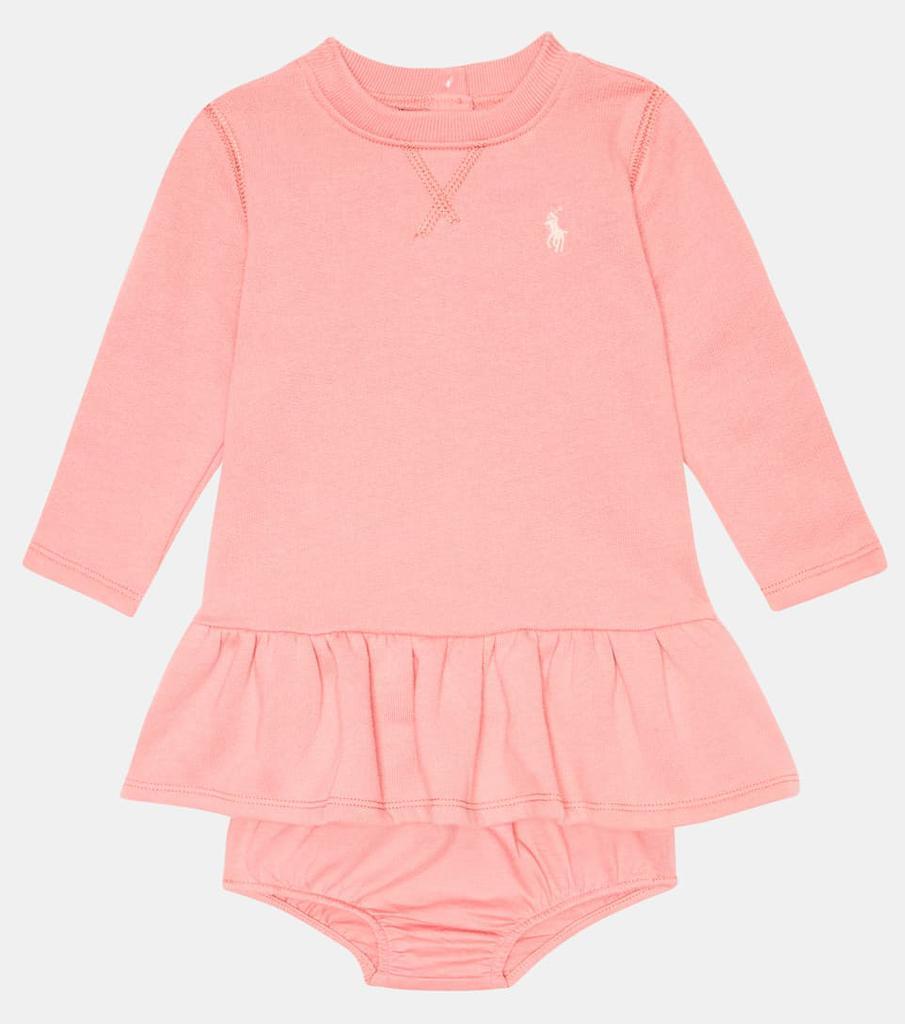 商品Ralph Lauren|婴幼儿 — 棉质混纺针织连衣裙与灯笼裤套装,价格¥687,第4张图片详细描述