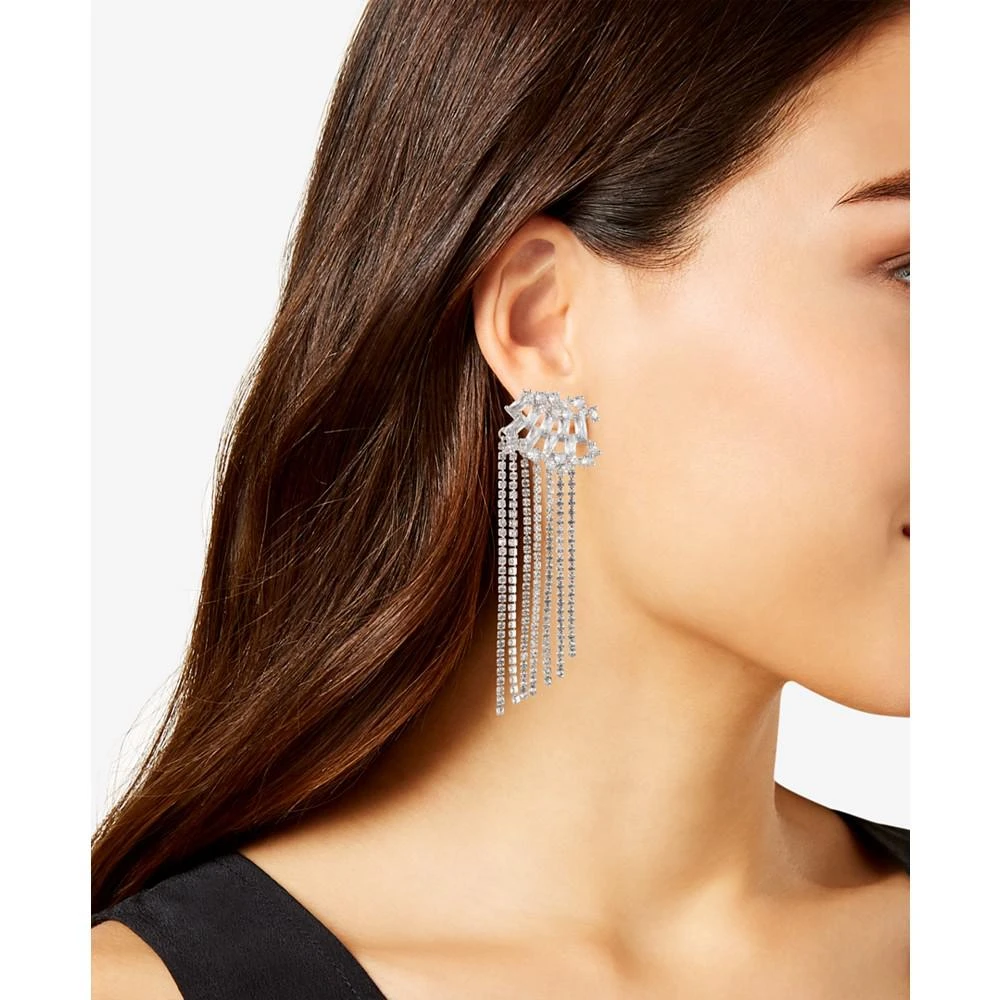 商品Givenchy|Silver-Tone Crystal Long Chain Ear Climbers,价格¥659,第2张图片详细描述