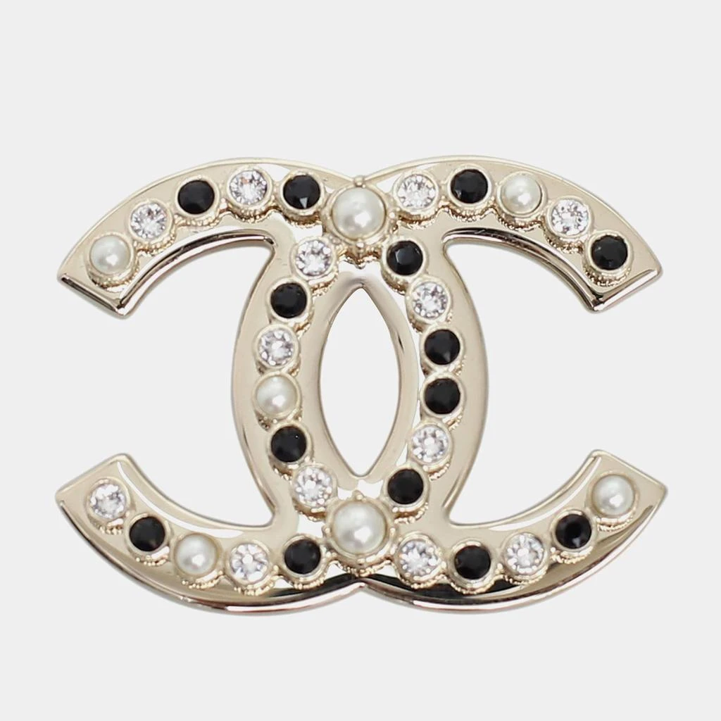 商品[二手商品] Chanel|Chanel B23 Rhinestone & Faux Pearl CC Brooch,价格¥9005,第1张图片