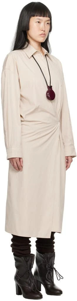 商品Lemaire|Beige Twisted Midi Dress,价格¥3048,第2张图片详细描述