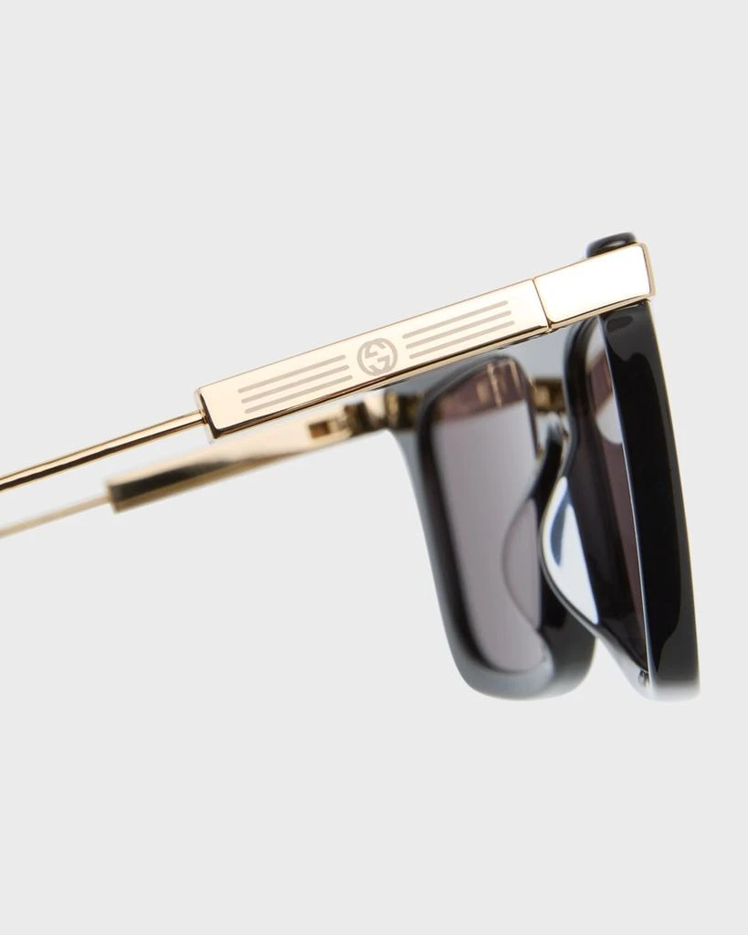 商品Gucci|Men's GG1437Sm Acetate Rectangle Sunglasses,价格¥2592,第4张图片详细描述