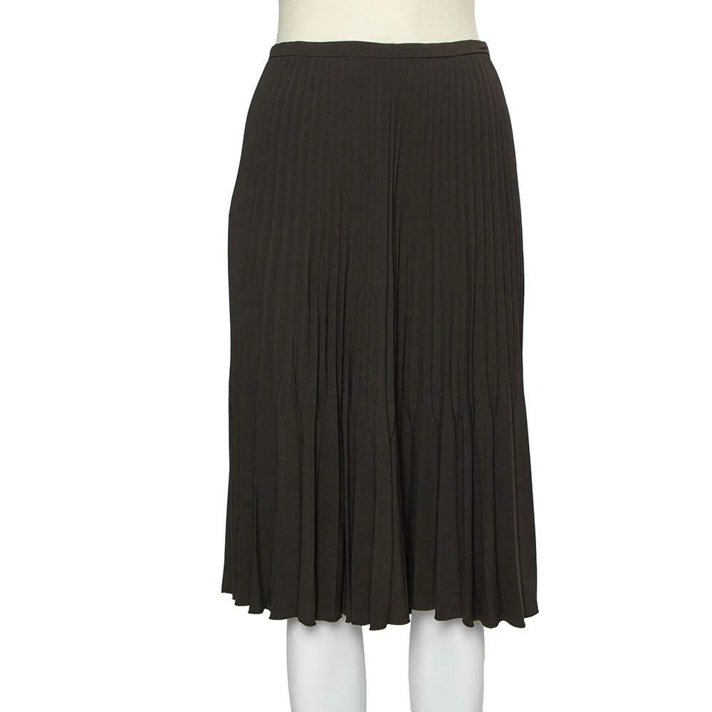 商品[二手商品] Burberry|Burberry Dark Green Crepe Pleated Short Skirt L,价格¥1594,第1张图片