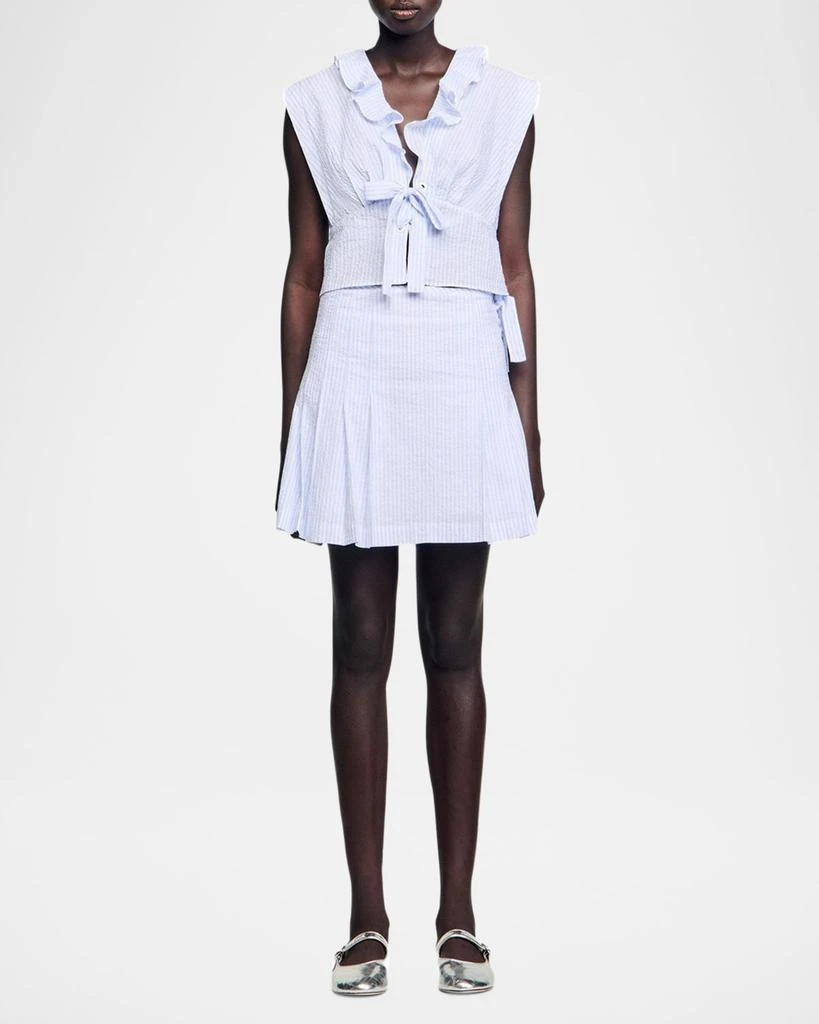 商品Sandro|Noora Striped Seersucker Mini Skirt,价格¥2140,第2张图片详细描述