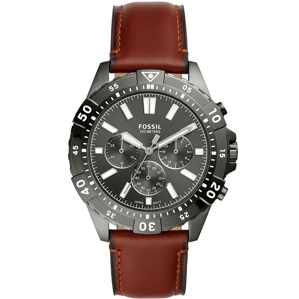 Men's Garrett Brown Leather Strap Watch 44mm商品第1张图片规格展示