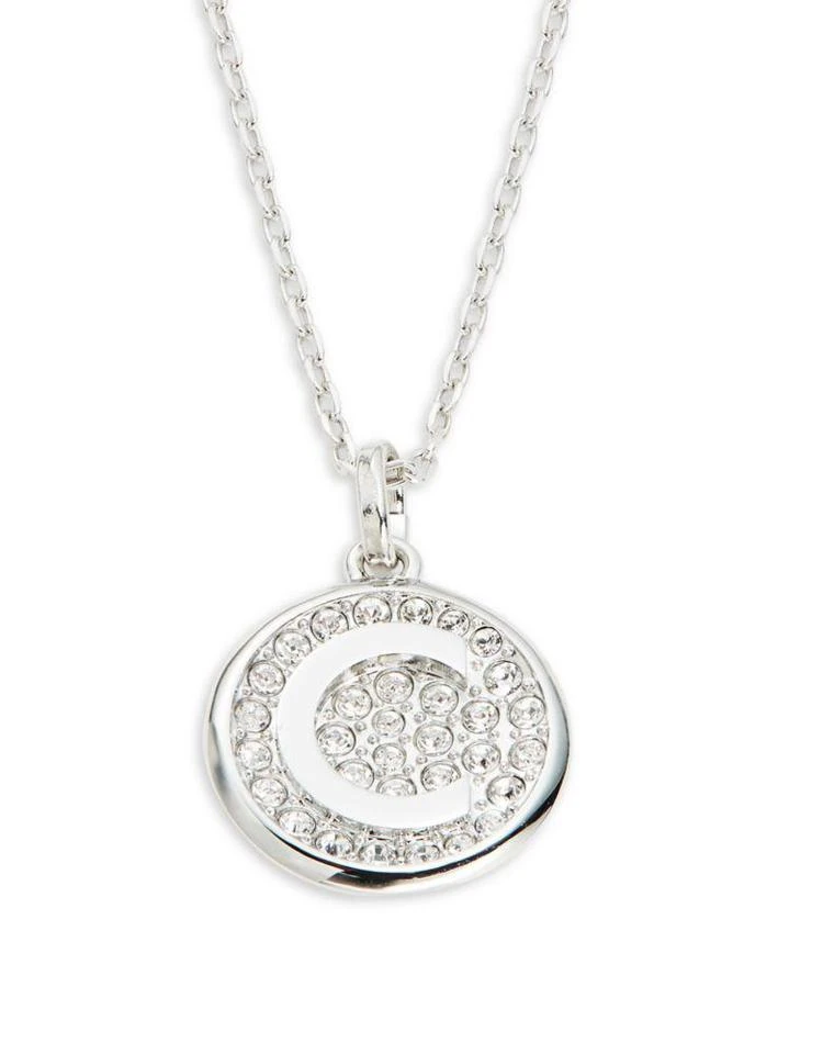 商品Swarovski|Letter Crystal Pavé Medallion Pendant Necklace,价格¥131,第1张图片