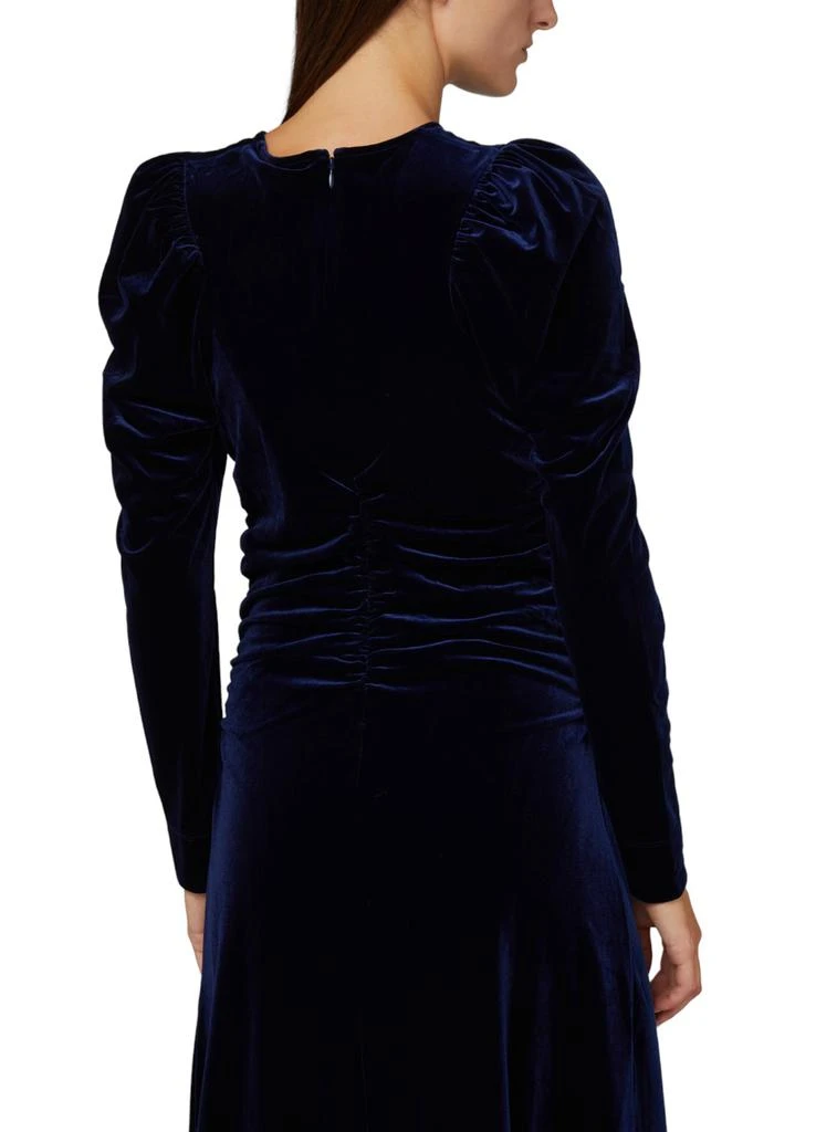 商品Ganni|天鹅绒平纹缩褶长款连衣裙,价格¥1104,第5张图片详细描述