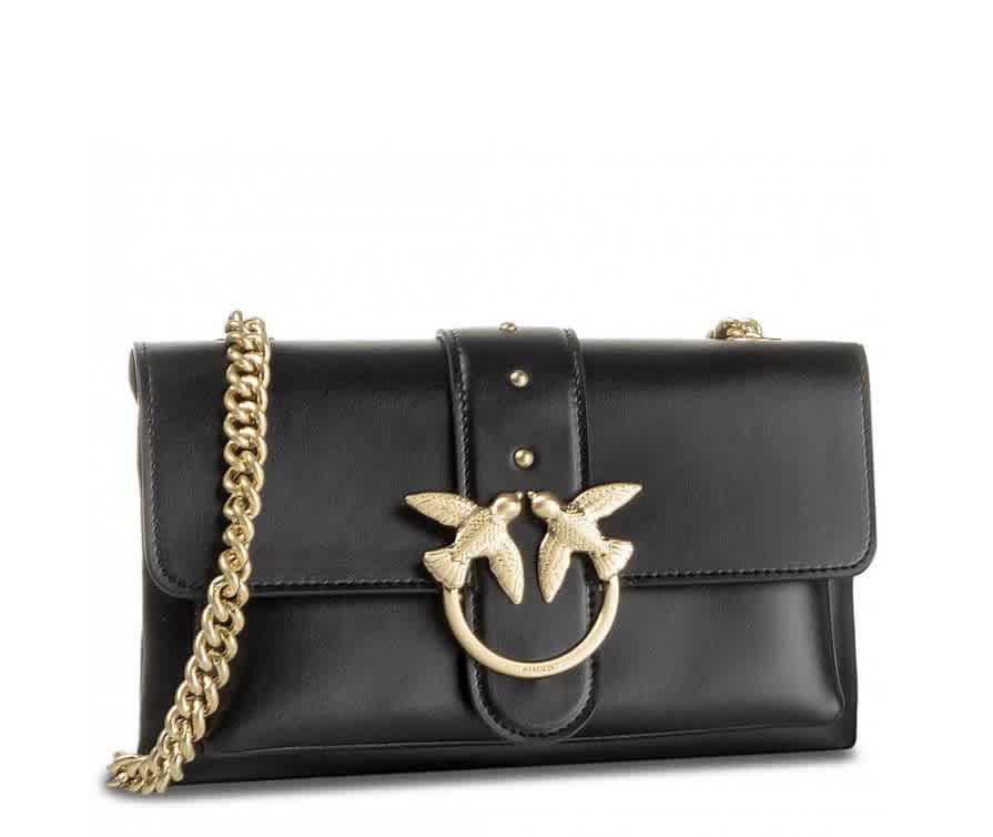 PINKO]Ladies Black Mini Love Soft Crossbody Bag 真皮价格¥1807 | 别 