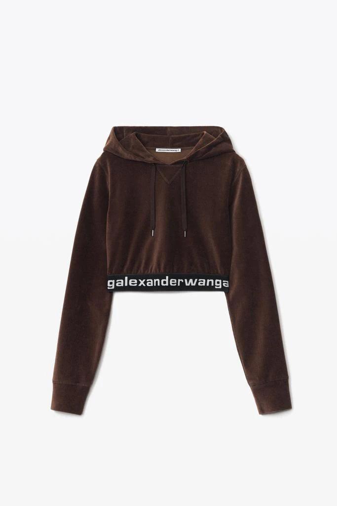 商品Alexander Wang|LOGO CROPPED HOODIE IN STRETCH CORDUROY,价格¥1005,第3张图片详细描述