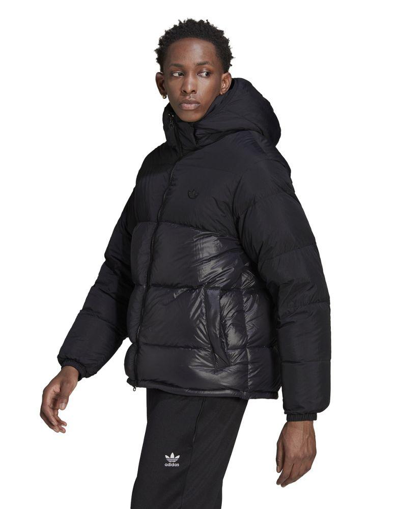 adidas Originals down puffer jacket with hood in black商品第4张图片规格展示