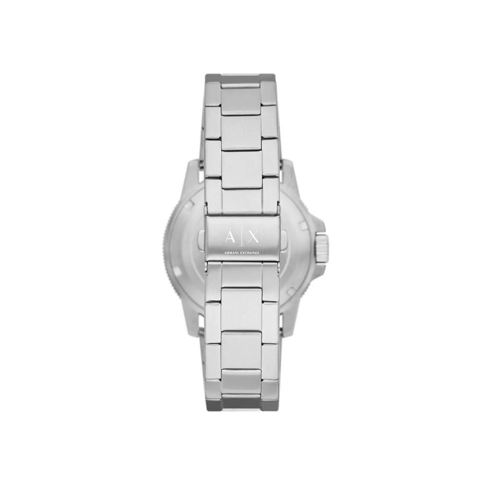 商品Armani Exchange|Men's Dive Inspired Silver-tone in Stainless Steel Link Bracelet Watch with Navy Dial, 42mm,价格¥510,第3张图片详细描述