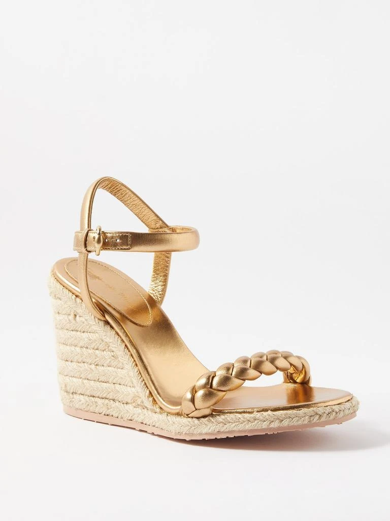 商品Gianvito Rossi|Cruz 85 braided-strap leather espadrille wedges,价格¥4957,第3张图片详细描述