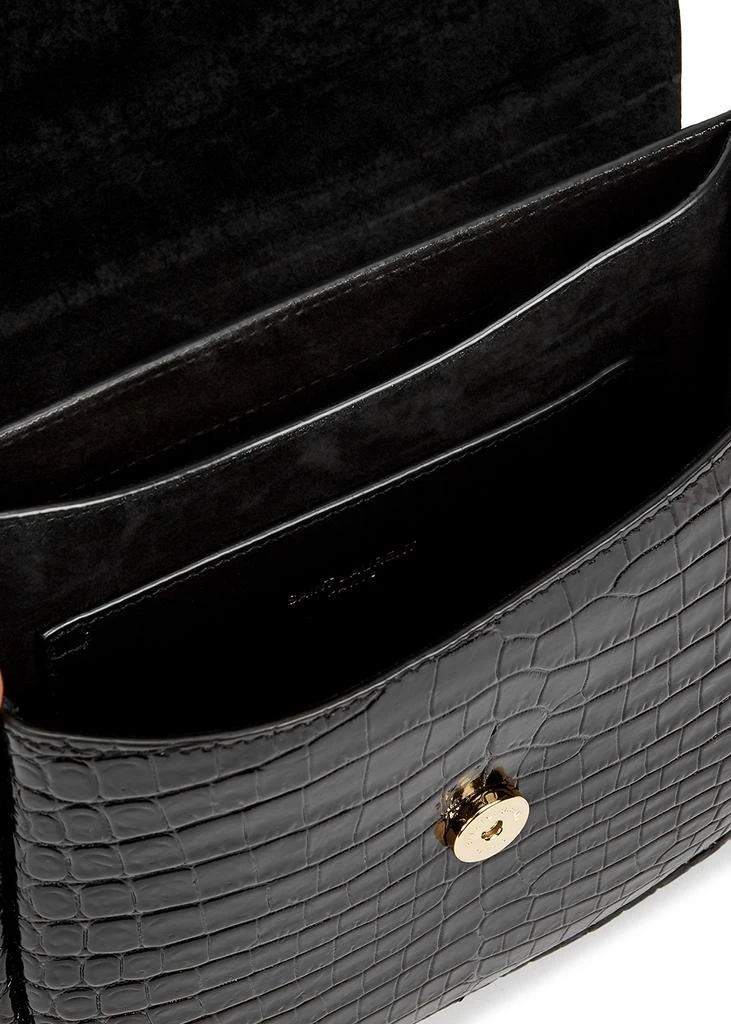 商品Yves Saint Laurent|Kaia black crocodile-effect leather cross-body bag,价格¥16060,第4张图片详细描述