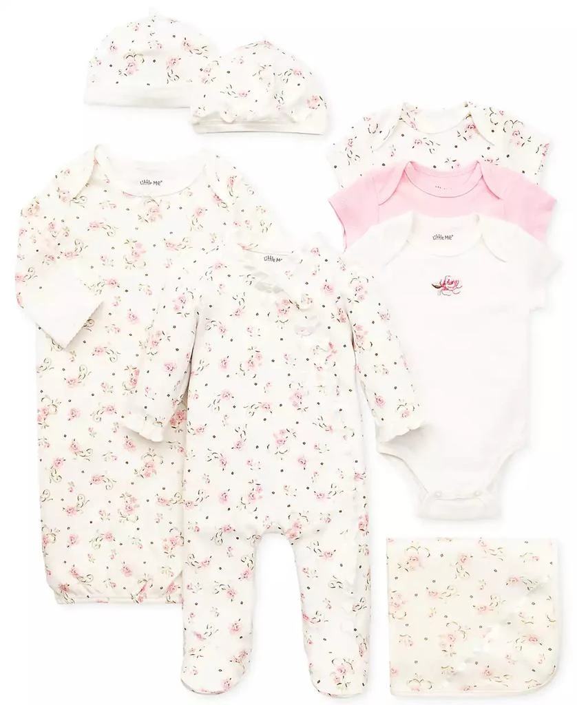 商品Little Me|Baby Girls Vintage Rose Bodysuits, Pack of 3,价格¥99,第2张图片详细描述