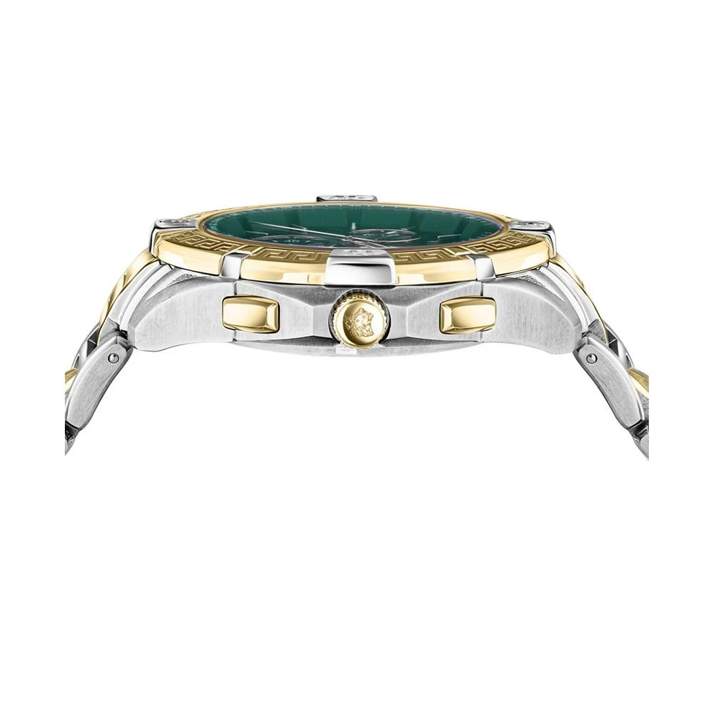 商品Versace|Men's Swiss Chronograph V-Greca Two-Tone Stainless Steel Bracelet Watch 46mm,价格¥9377,第2张图片详细描述