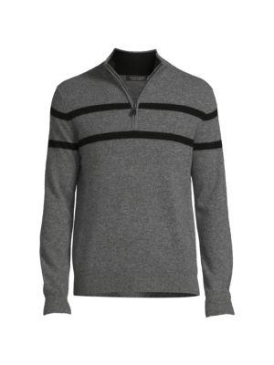 Striped Cashmere Zip Up Pullover商品第3张图片规格展示