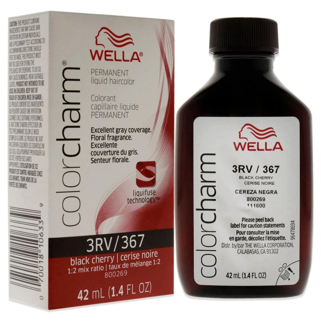 商品Wella|Color Charm Permanent Liquid Haircolor - 367 3RV Black Cherry by  for Unisex - 1.4 oz Hair Color,价格¥131,第2张图片详细描述