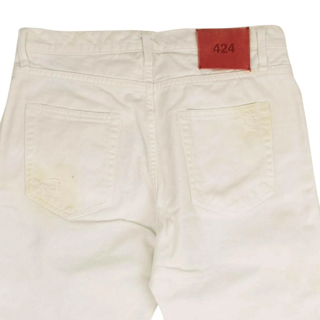 商品424 ON FAIRFAX|424 On Fairfax Distressed Jeans - White,价格¥356,第4张图片详细描述