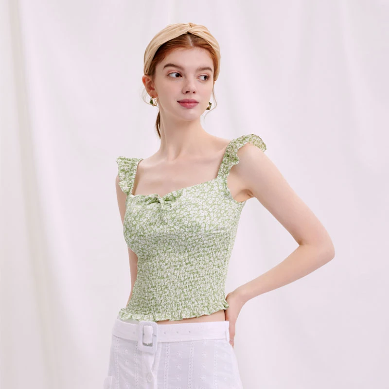 商品[国内直发] Petite Studio NYC|Claire上衣-薄荷绿印花 | Claire Top - Mint Floral,价格¥229,第1张图片