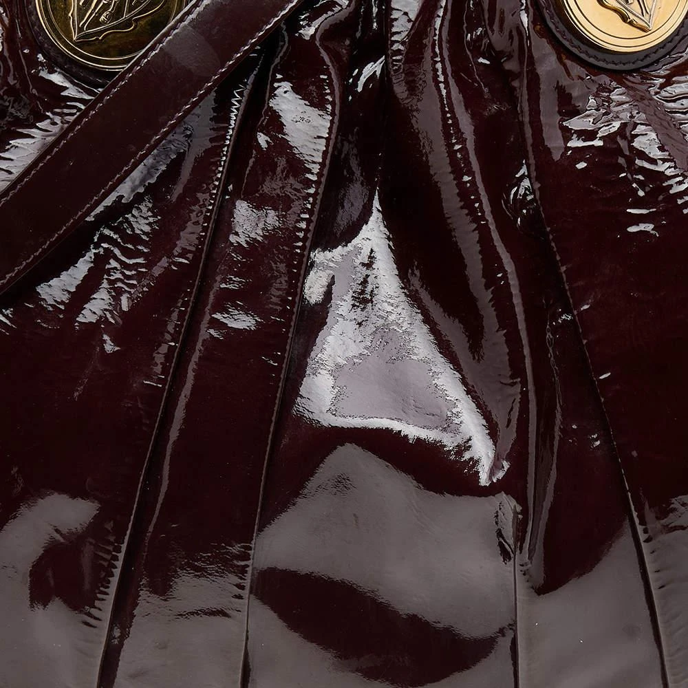 商品[二手商品] Gucci|Gucci Burgundy Patent Leather Large Hysteria Tote,价格¥7146,第5张图片详细描述