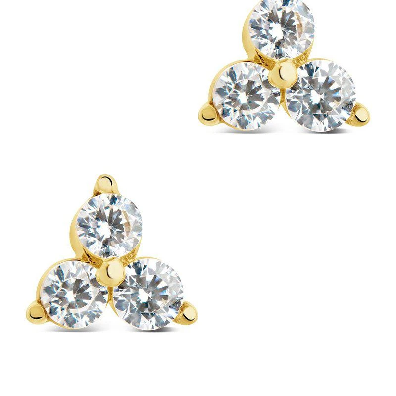 商品Sterling Forever|Sterling Silver CZ Pyramid Studs,价格¥393,第1张图片